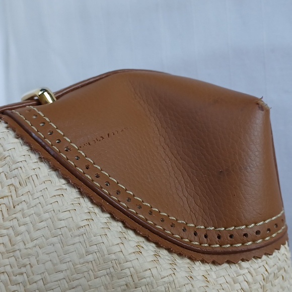 Chaps Rafia & Faux Leather Shoulder Bag - Picture 4 of 16